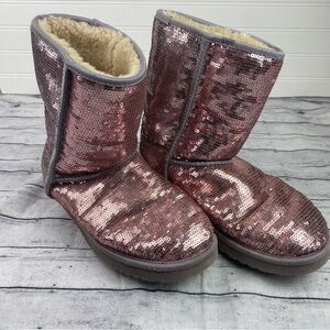 UGG Pink Sequin Boots size 10